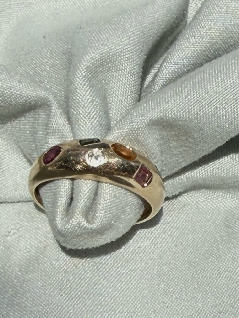 14K Gold Multi-Gem Mosaic Dome Ring - Toronto Mosaic Dôme - Picture 5 of 7